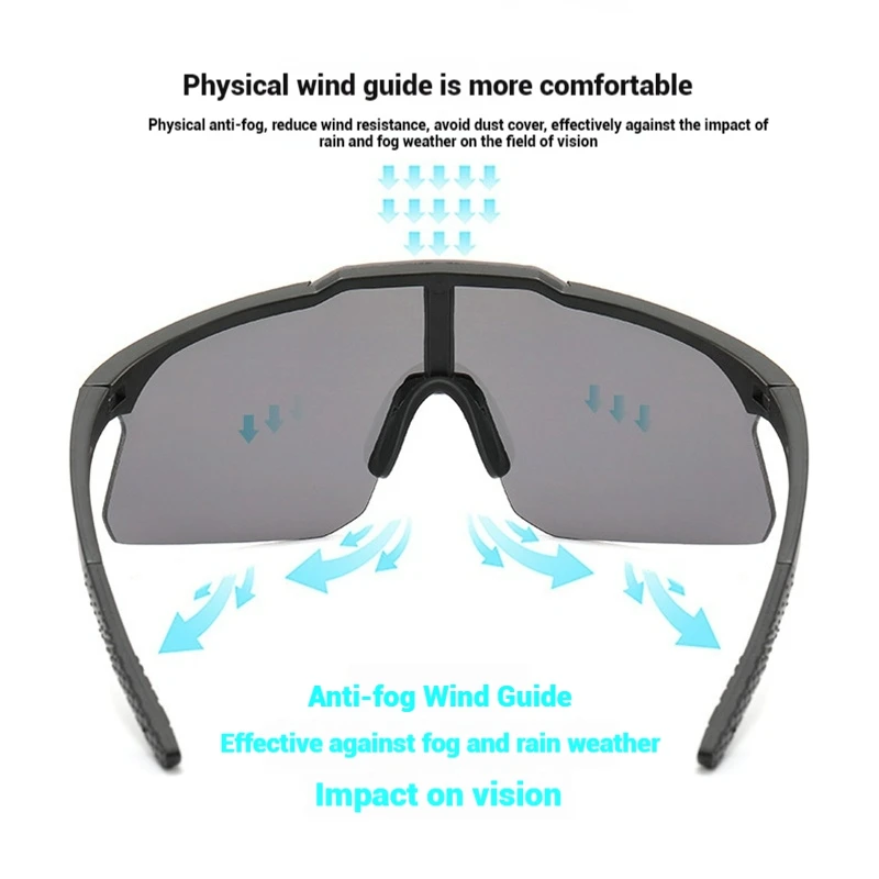 نظارات شمسية لركوب الدراجات في الهواء الطلق للرجال والنساء، نظارات ركوب الدراجات على الطرق وحماية من الأشعة فوق البنفسجية، نظارات رياضية للجري وصيد الأسماك والقيادة #5