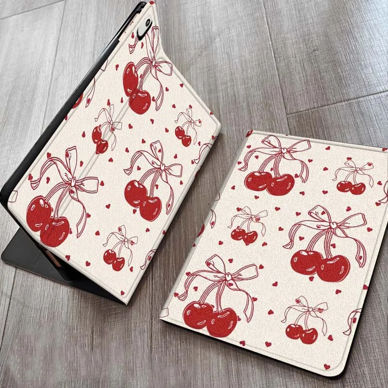 

Cherry Bow Creative Pattern For iPad Pro 7 8 9 Gen 2 11 13 5th 6th 10th 11th M5 M4 12.9 10.9 10.2 Inch 2024 2025 Tablet Case