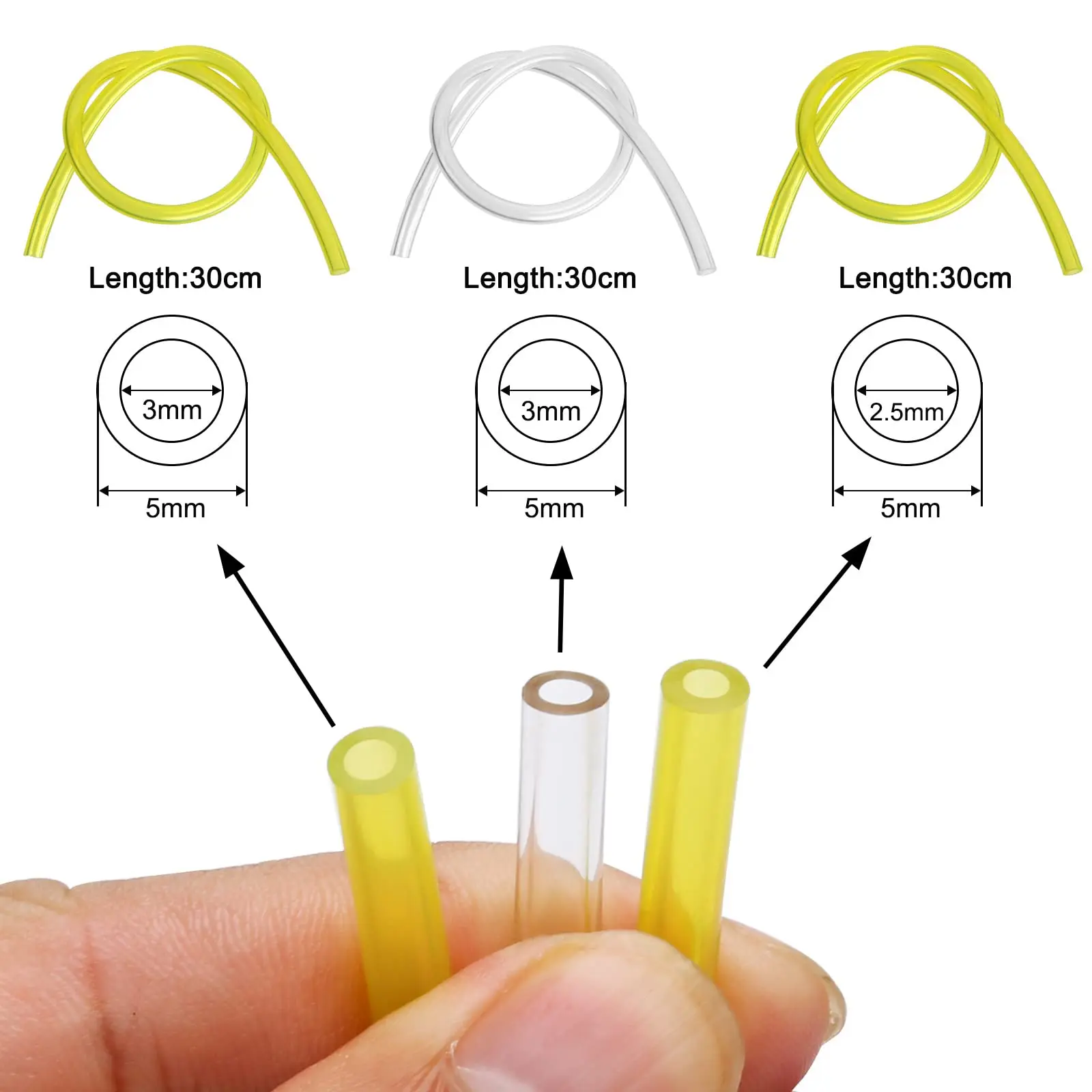 1Set Fuel Line Hose Fuel Filter 2mm/2.5mm/3mm Tube Fuel Primer-Bulb Garden Chainsaws Blowers Trimmers Lawn Mower Accessories image 5