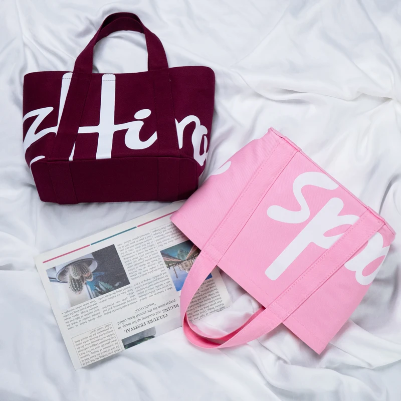 Fashion Women's Thickened Cotton Canvas Tote Bag Handbag Leisure Shopping Bag Eco-Friendly Durable Ladies Shoulder Bag