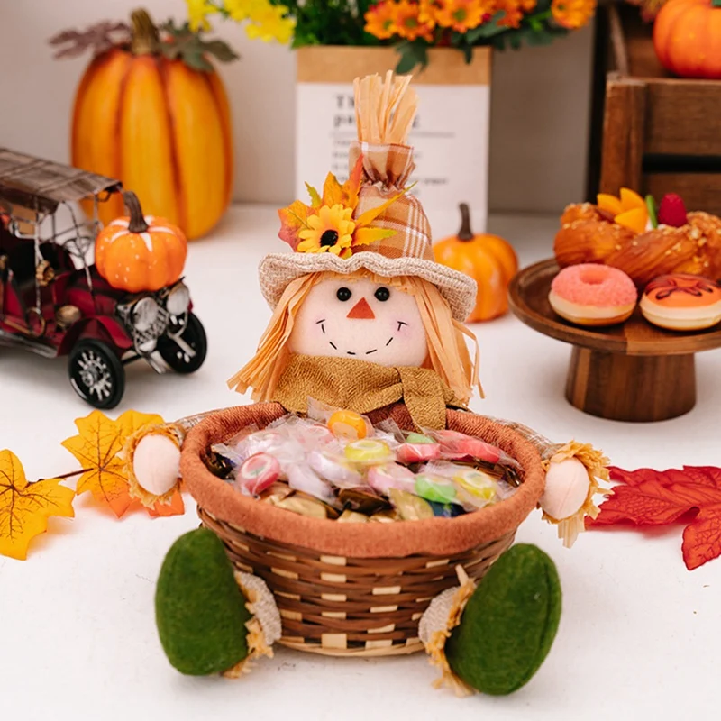 Harvest Season Doll Candy Basket Fruit Basket Cute Doll Decoration Autumn Decoration Doll