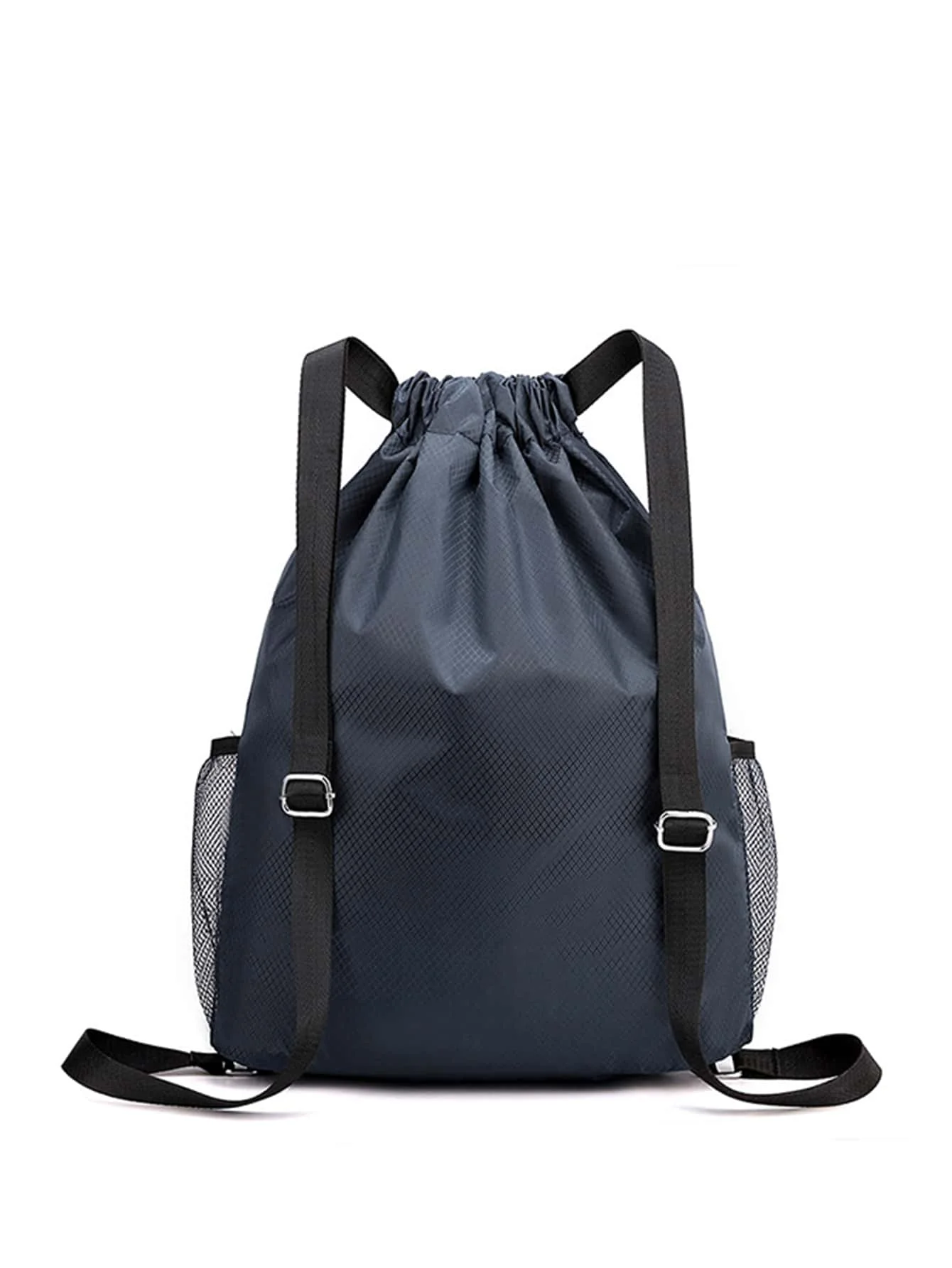 Unisex Navy Blue Large Capacity Waterproof Drawstring Backpack Outdoor Cycling Backpack