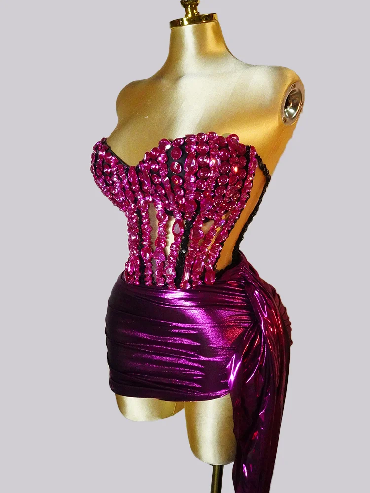 

Luxury Birthday Party Dress Singer Celebration Dancer Stage Perform Clothing Evening Party Nightclub Outfit Drag Queen Costume