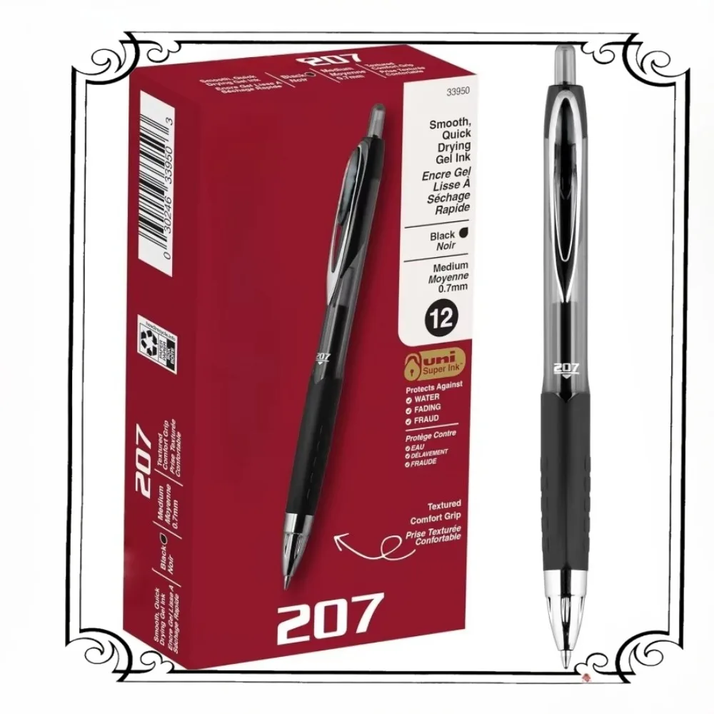 

Smooth Writing Retractable Gel Pen Set - 0.7mm Medium Point for School, Office and Work, 12 Pack