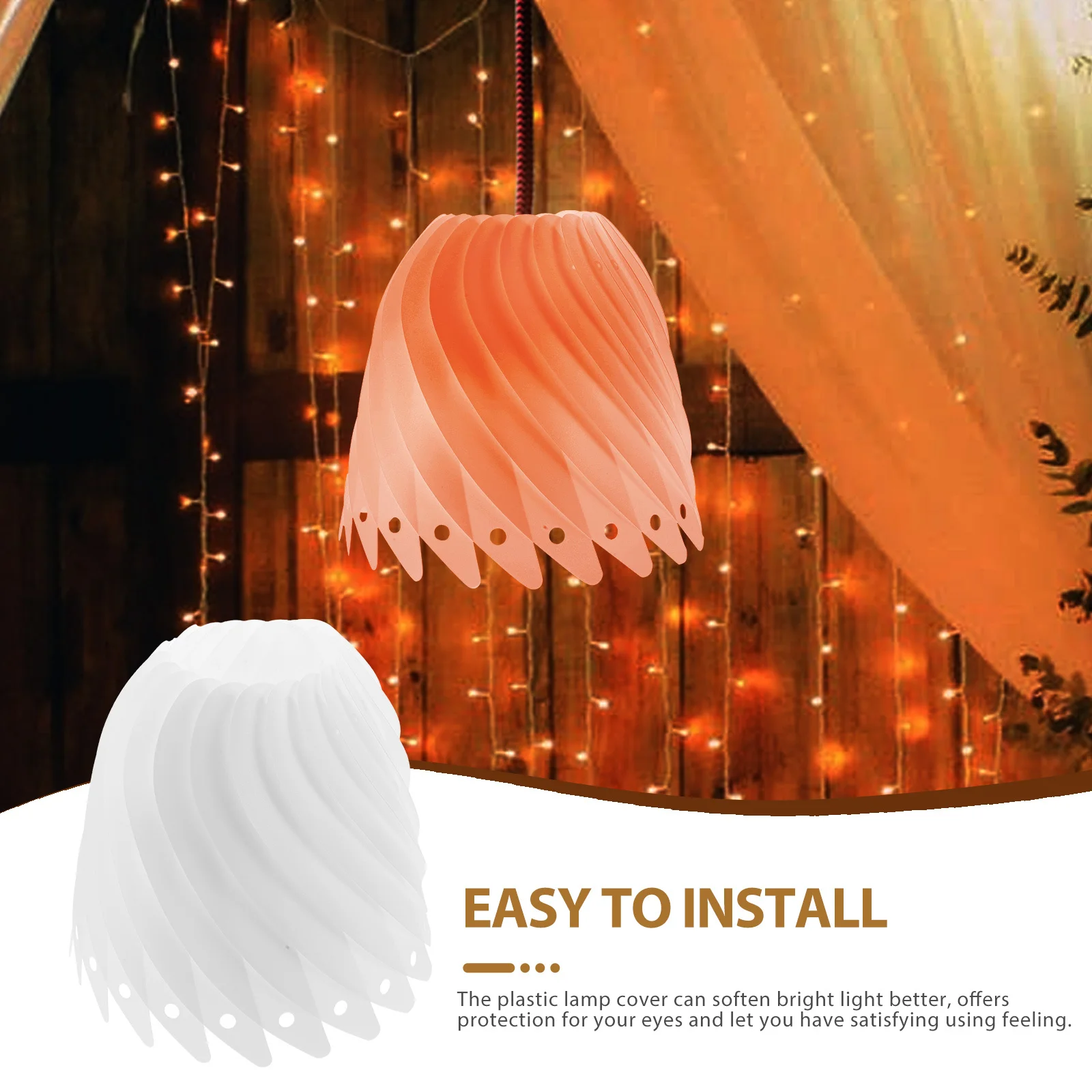 

Lightweight Plastic Lamp Shade Modern Simple Design for Pendant Ceiling Lights Easy to Install Eye Comfortable Light Home Decor