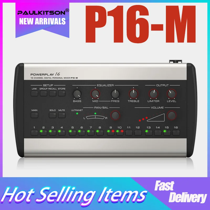 Paulkitson 16-Channel Digital Mixing Console Features State-Of-The-Art 24-Bit D/A Converters For Premium Audio Quality P16-M