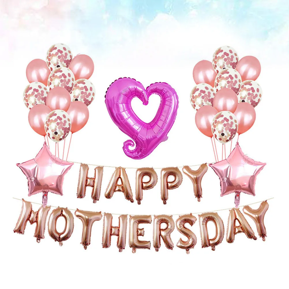 

Festival Balloons 16 Inches Letter Design Party Decoration Mothers Day Premium Material Bright Color Photo Props