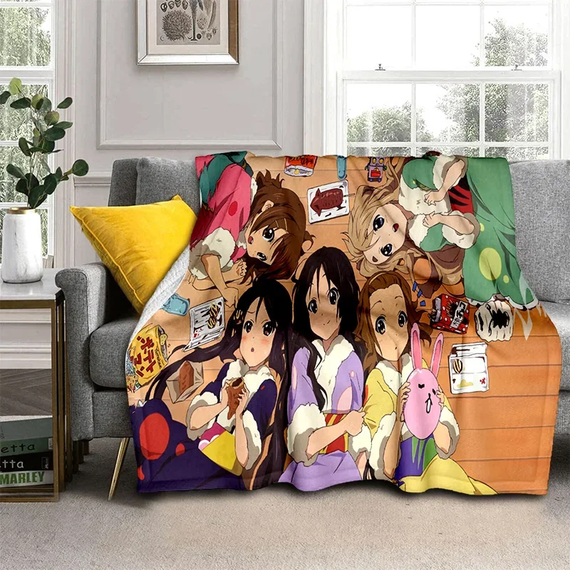 3D Kawaii Girls K-ON Cartoon Cute Lolita Blanket,Soft Throw Blanket for Home Bedroom Bed Sofa Picnic Travel Cover Blanket Kids