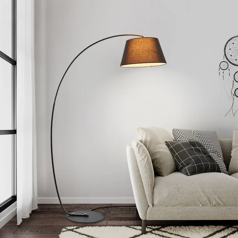 

Bedroom Floor Lamp High-end Simple Table Lamp Light Luxury Floor Lamp for Living Room Creative Fabric Lampshade Sofa Night Light