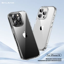 Luxury Transparent Shockproof Armor Case For iPhone 16 15 14 13 Mini 12 Pro Max 16Plus Clear Soft Bumper Hard Acrylic Back Cover