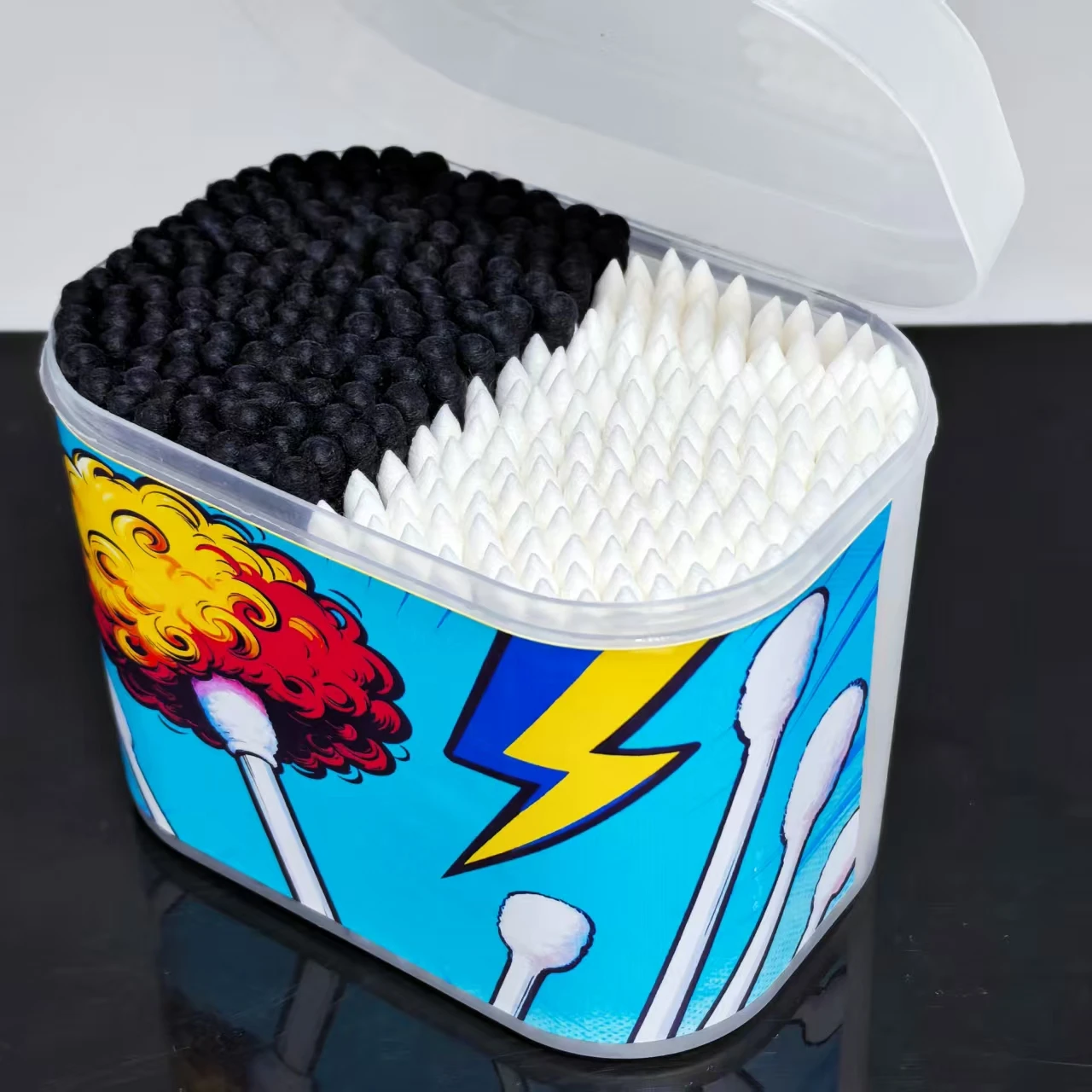 300개 창의적인 패턴 양면 면봉, 일상 가정용 성인 면봉, 다목적 선물용 면봉