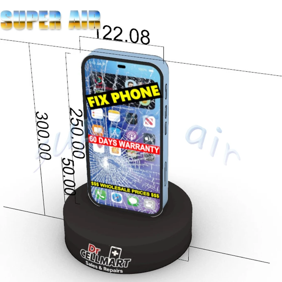 Customized advertisement design inflatable mobile phone model for commercial activity