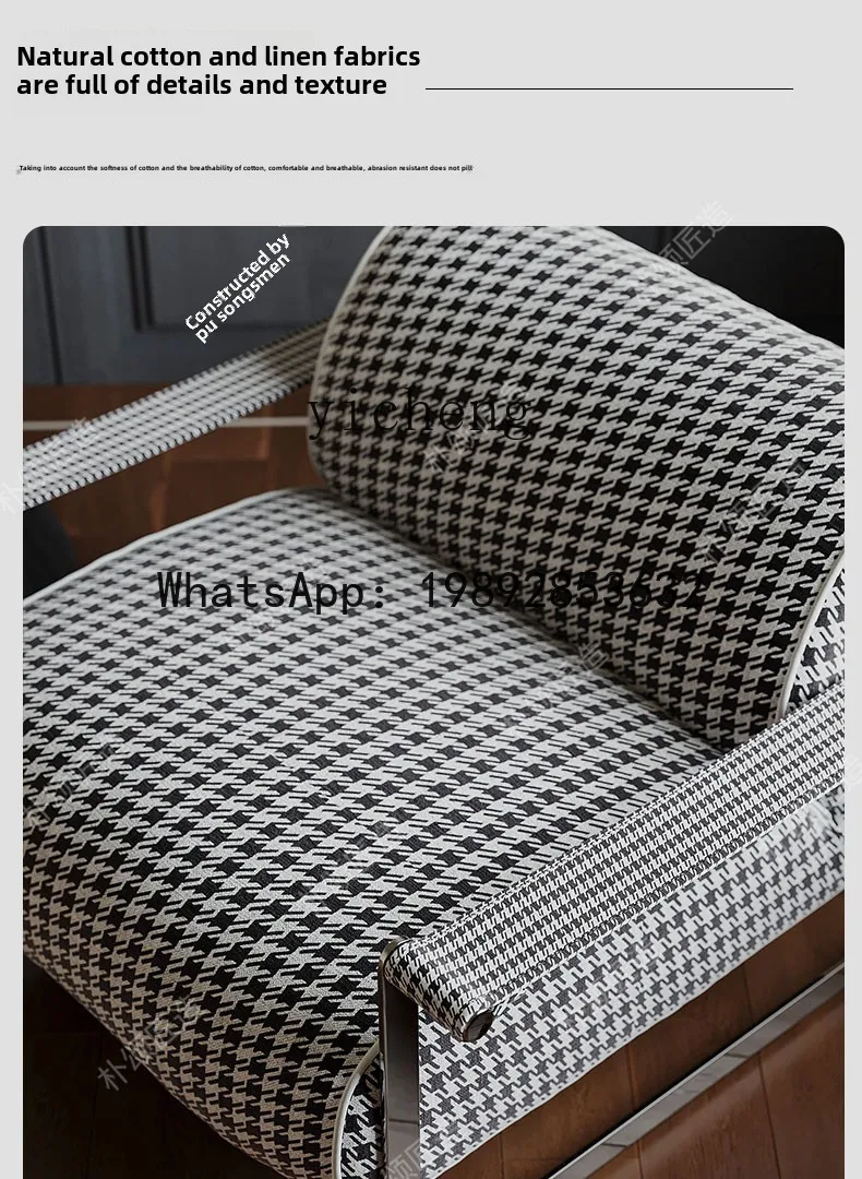 

X6 Light Luxury Stainless Steel Bauhaus Living Room Sofa Chair Sales Office Hotel Reception Chair