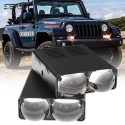 80W Motorcycle light For Auto Off-road Auxiliary 16000lm 6000k/3000k Dual Color Mini Driving Led Lights Headlight Spotlight New
