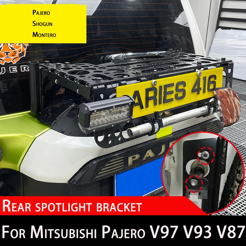 For Mitsubishi Montero Pajero V97V93V87V73V77 spare tire cover extended multi-function bracket anti-sand board flagpole bracket