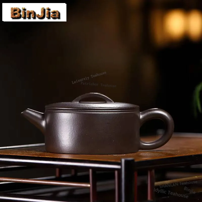 150ml Yixing Purple Clay Teapots Handmade Large Caliber Pot Raw Ore Reducing Roasting Mud Kettle With Infuser Zisha Tea Set Gift