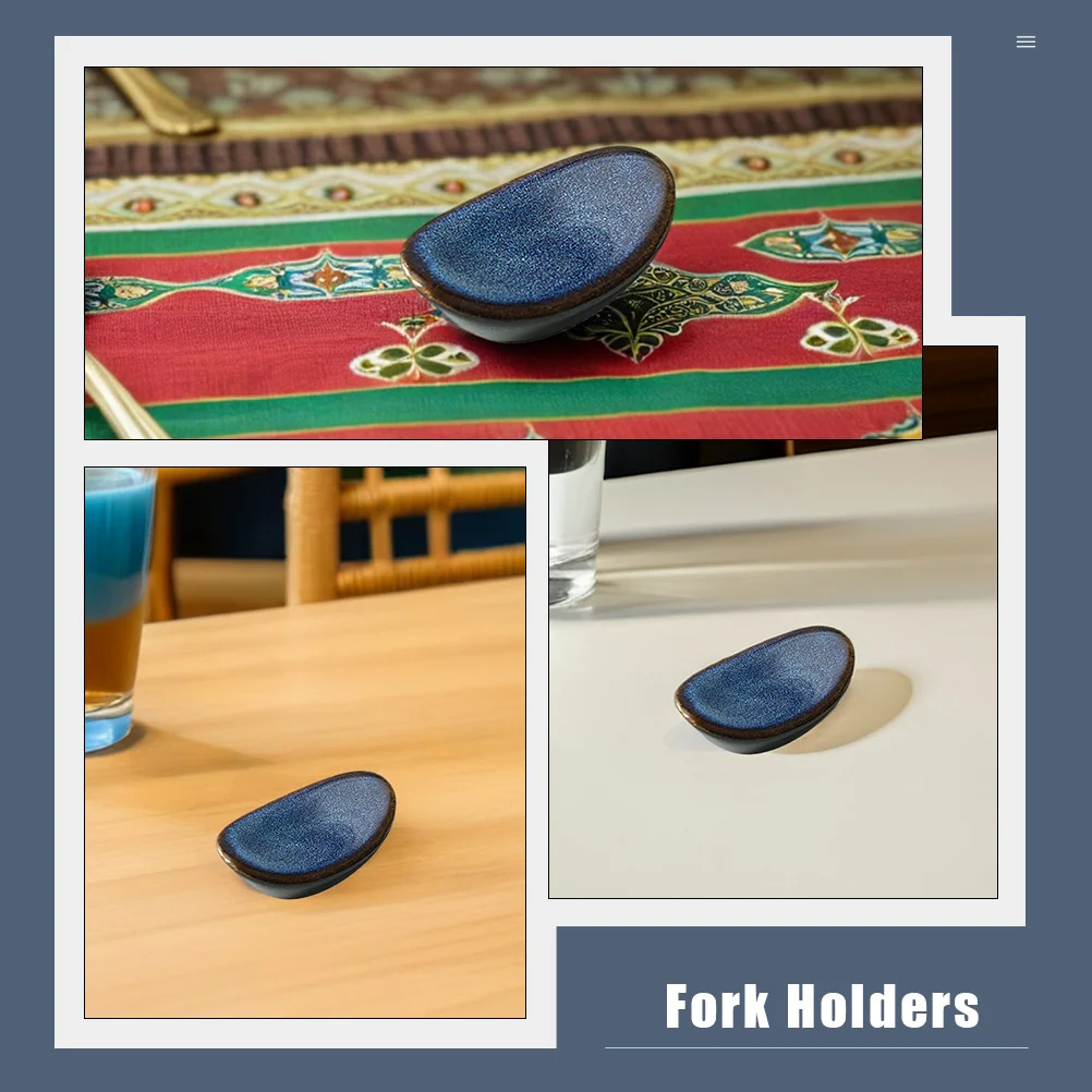 

6Pcs Elegant Ceramic Chopsticks Racks Creative Chopstick Holders Fork Spoon Stands Practical Dining Table Decor