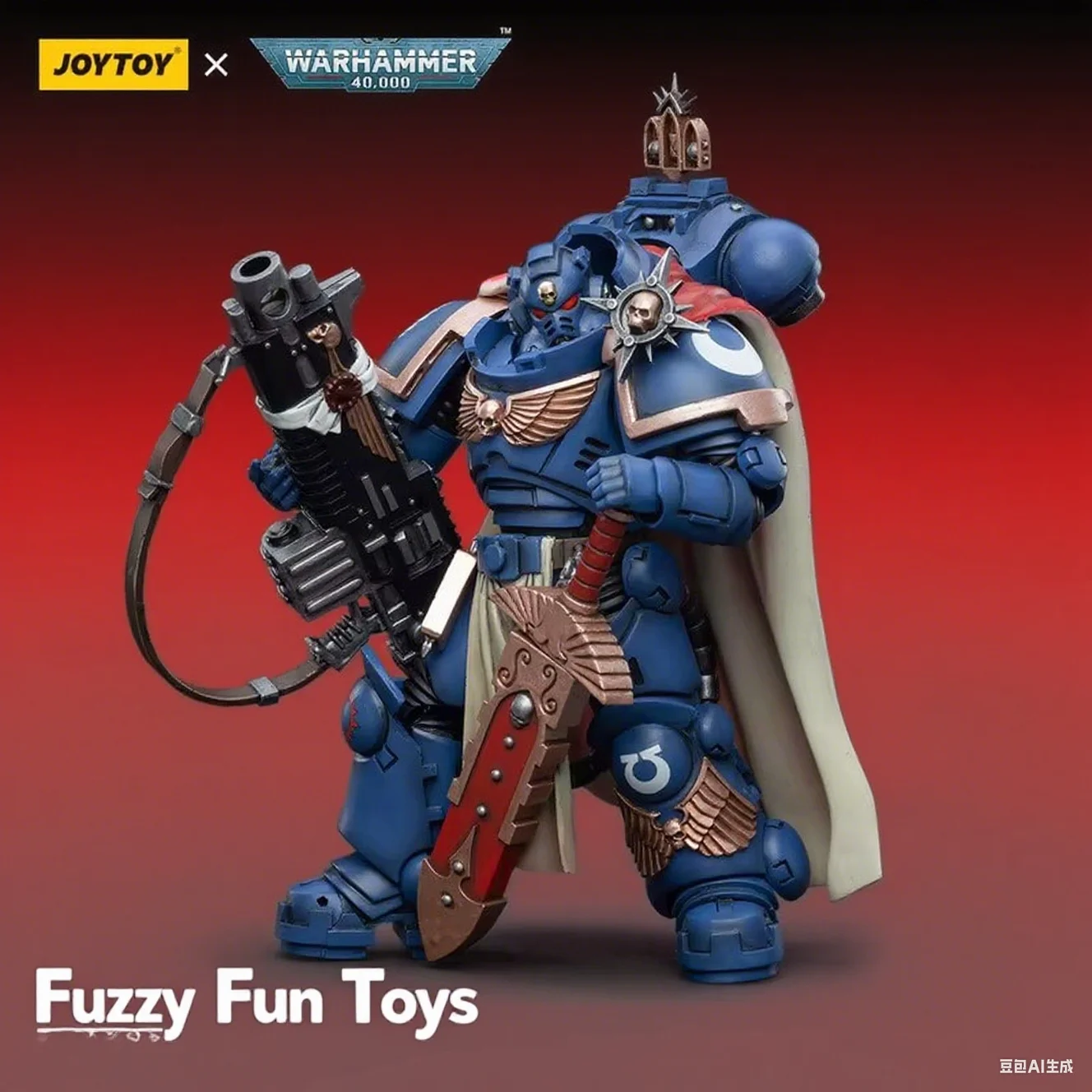 JOY TOY Original 1/18 Warhammer 40k Darktide Ultramarines Captain With Master Crafted Heavy Bolt Rifle Action doll Holiday gift