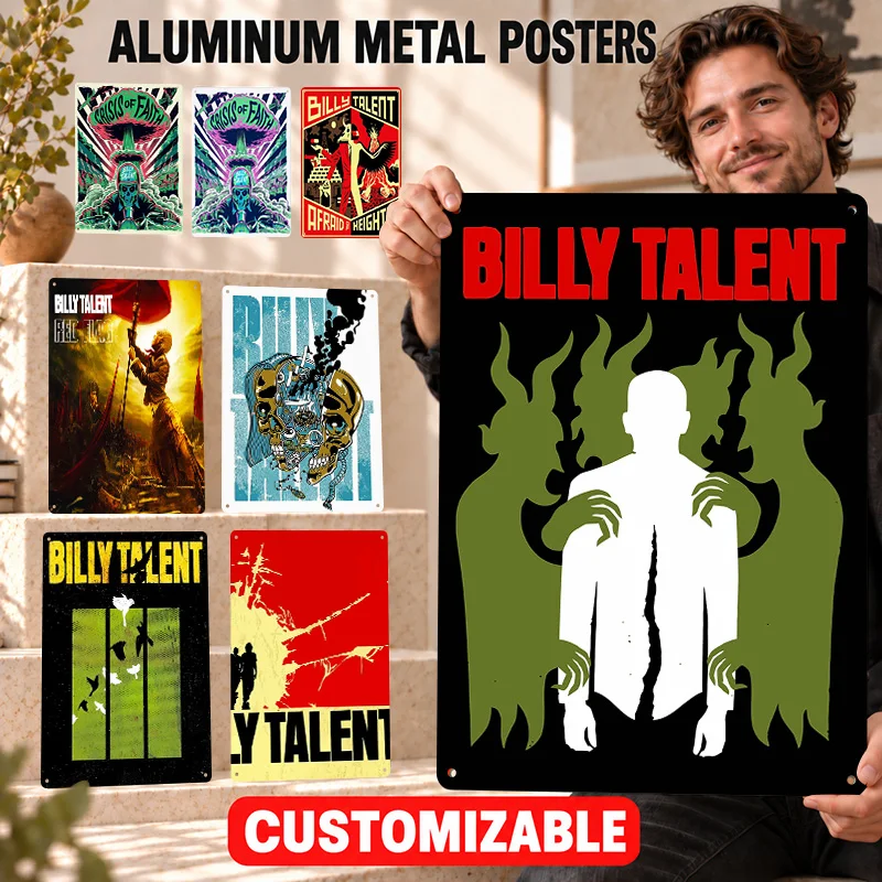 Billy Talent Textured Metal Posters Album Inspired Portrait Home Office Wall Art Personalized Aluminum Sign Gift For Rock Fans