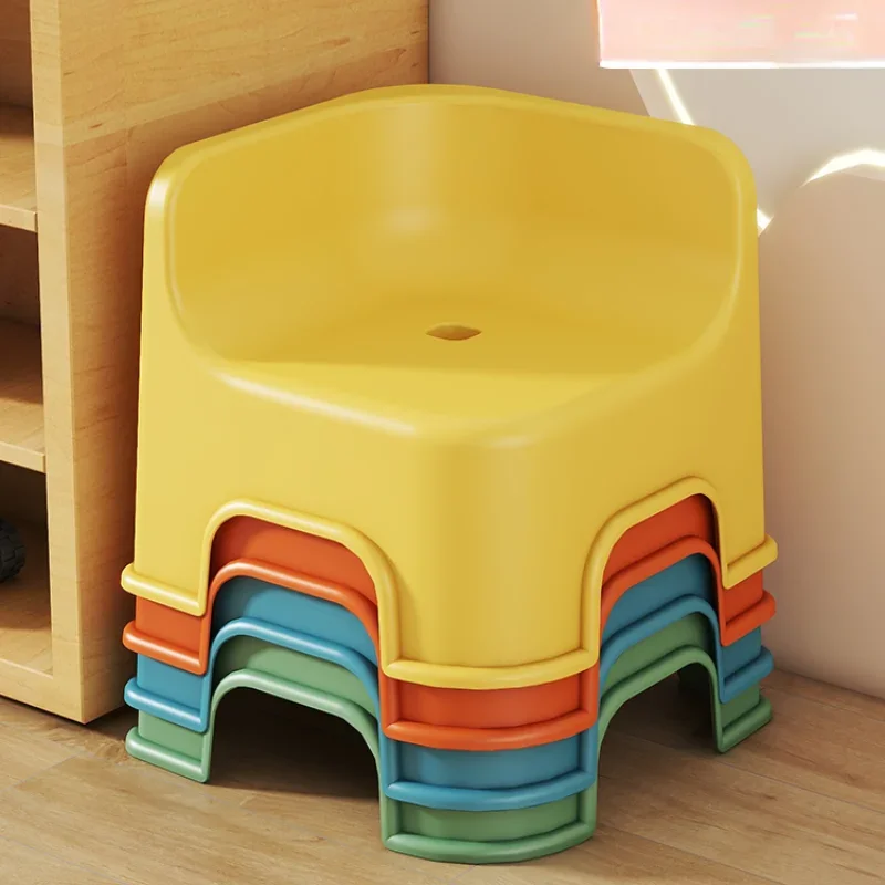 

Plastic small l thickened household chair small bench living room seat low change bath