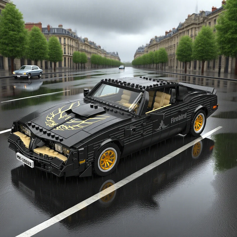 Molde rei blocos de construção de carro firebird 1557 pçs supercarro técnico brinquedos de construção conjunto para adultos meninos kit tijolo presentes do feriado