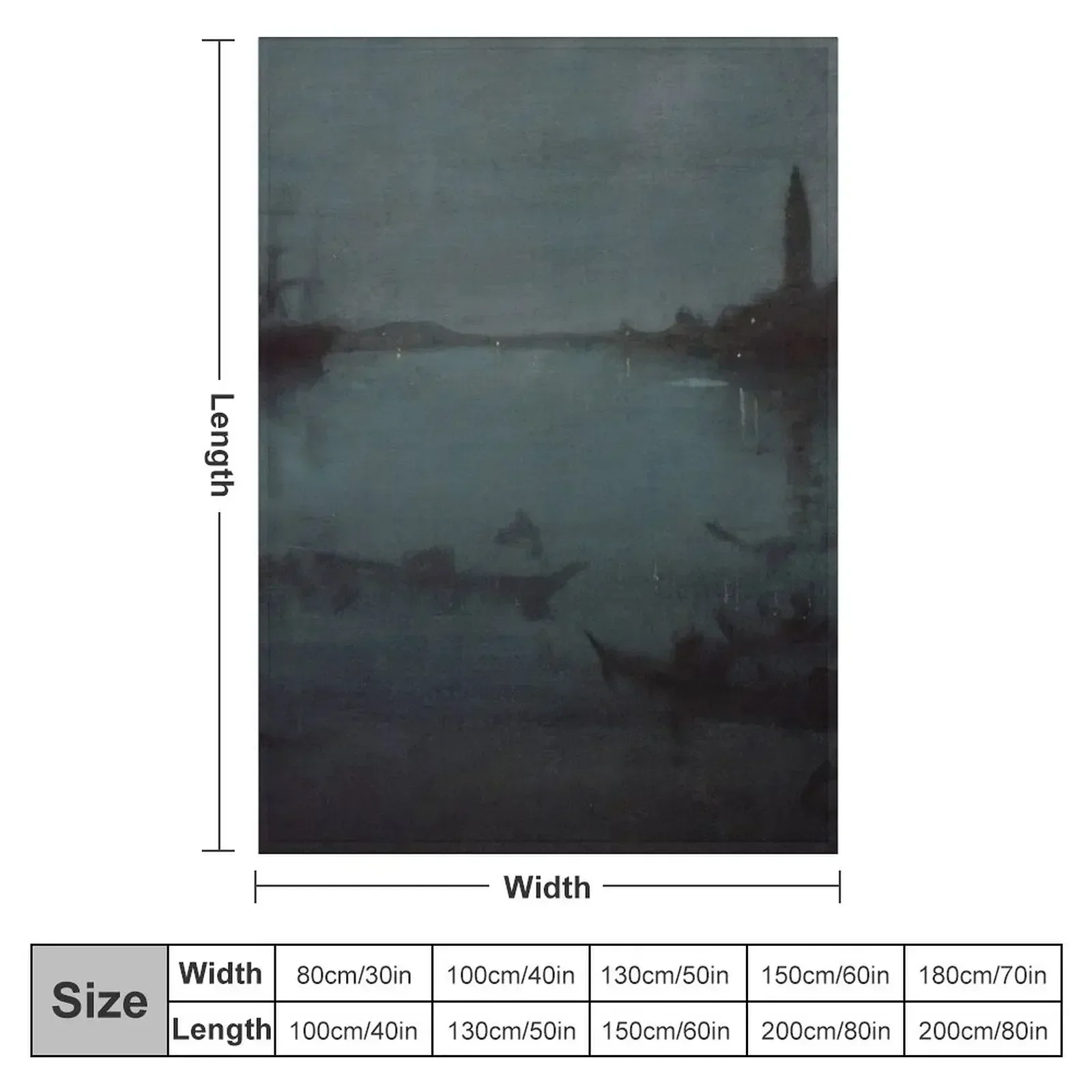 Nocturne in Blue and Silver - The Lagoon, Venice by James McNeill Whistler Throw Blanket