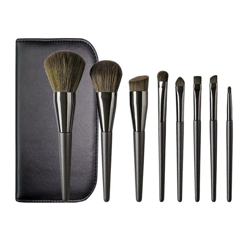 

A20F-8 Color-Grabbing Makeup Brushes Wholesale Portable Powder Eye Shadow Loose Powder Brush Set Man-Made Fiber+Wood+Aluminum