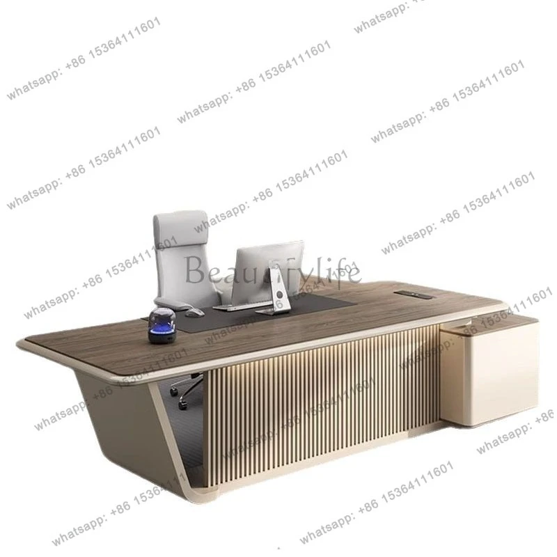 

Light luxury high-end creative desk, simple modern office, large desk boss heterosexual desk