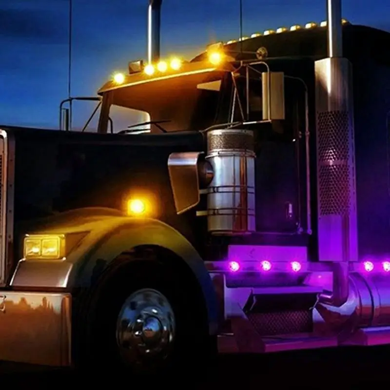 أضواء البطيخ لشبه شاحنة 17 Led وظيفة مزدوجة أضواء البطيخ مصباح واضح مقاوم للماء تصميم الجهد المنخفض للسيارة الجانبية