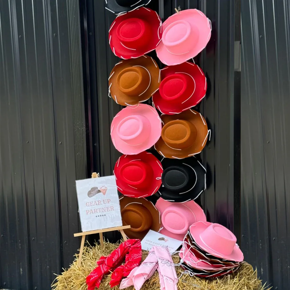 36 Straw Cowboy Hats with Bandanas - Party Favors Amazon.com: Hillban 72 Pcs Western Cowboy Hat and Paisley  main image 4