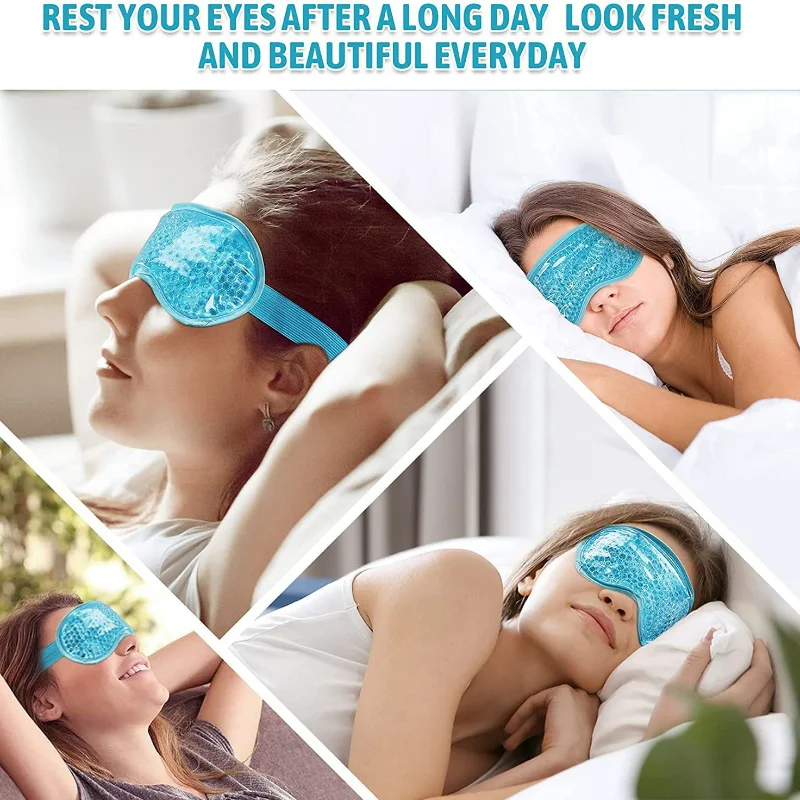 New Gel Eye Mask Reusable Beads for Hot Cold Therapy Soothing Relaxing Beauty Gel Eye Mask Sleeping Ice Goggles Sleeping Mask