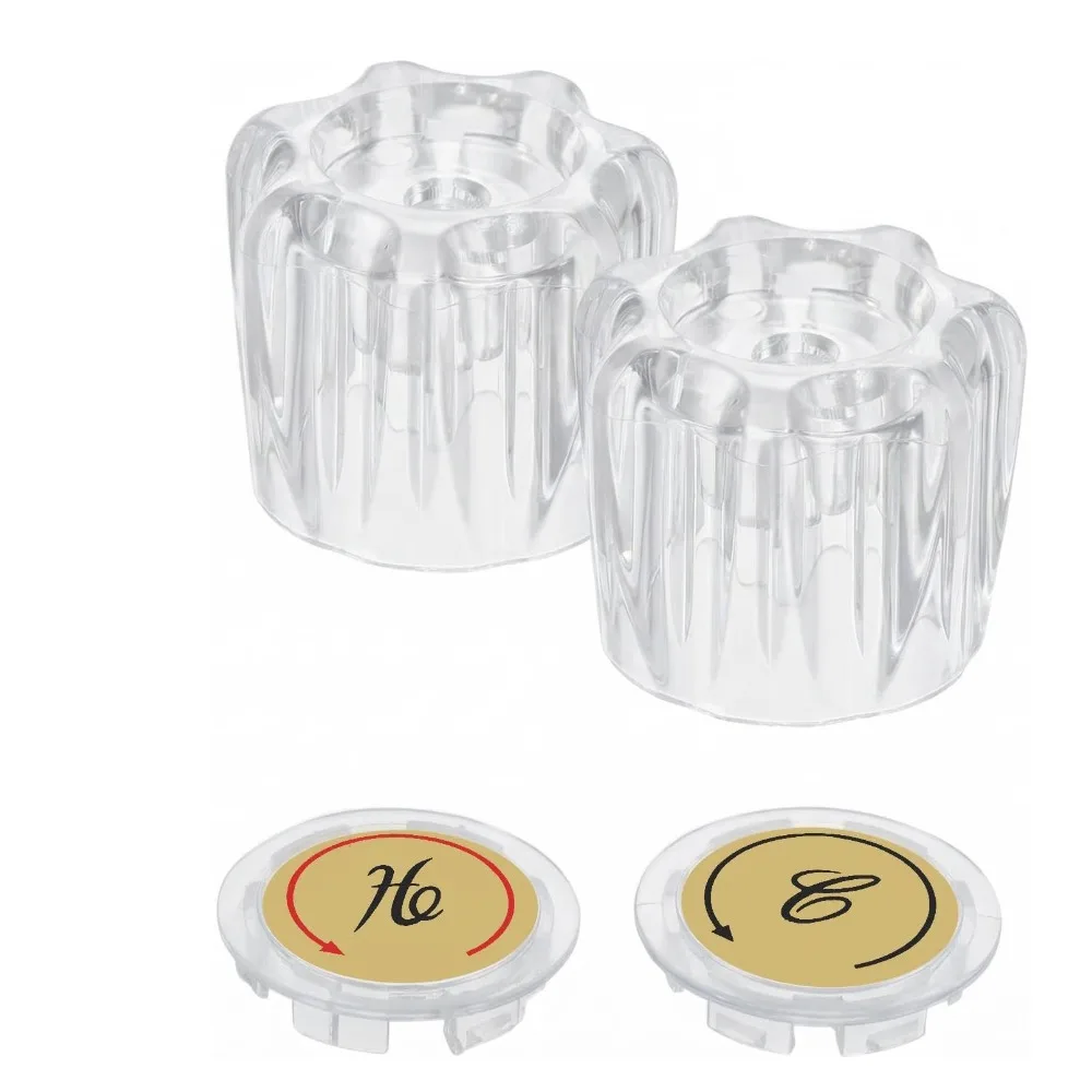 

2pcs Professional Clear Acrylic Faucet Knobs Replacement Kit Universal Faucet Handles Durable Bathtub Knobs Parts Bathroom
