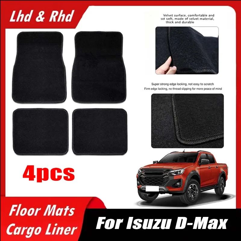 

Car Floor Mats All-Weather Easy To Clean Durable Anti-Slip Interior Protection Floor Liners For Isuzu D-Max Accessories