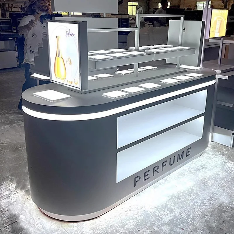 custom.Cosmetic Shop Furniture Kiosk Center Display Stand Nail Polish Shelf Makeup Display Rack Cosmetics Display Shelves Featur