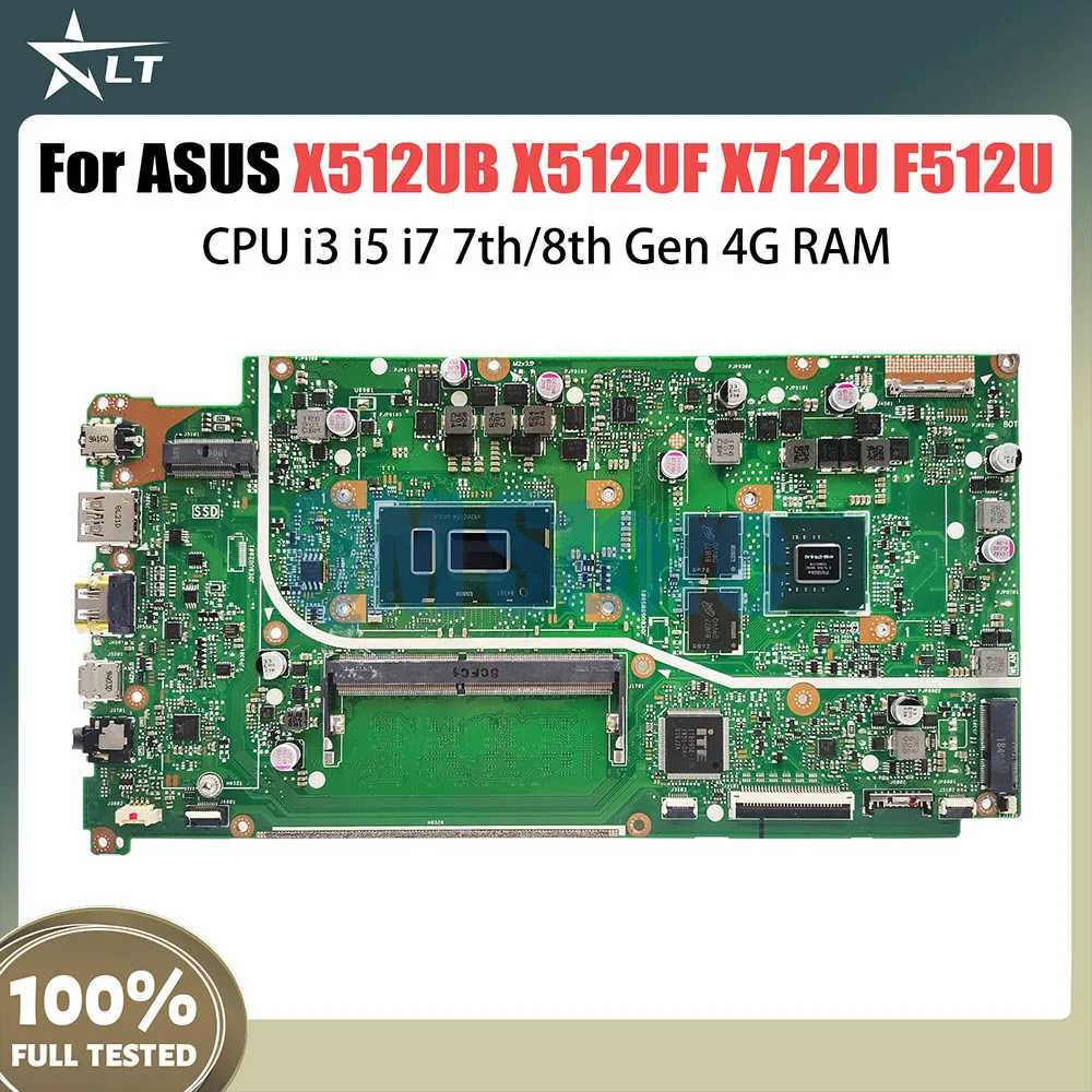 V5000UA Notebook Mainboard For ASUS X512UB X512UF F512U A512U X712U Y5100U Laptop Motherboard i3 i5 CPU 4GB RAM