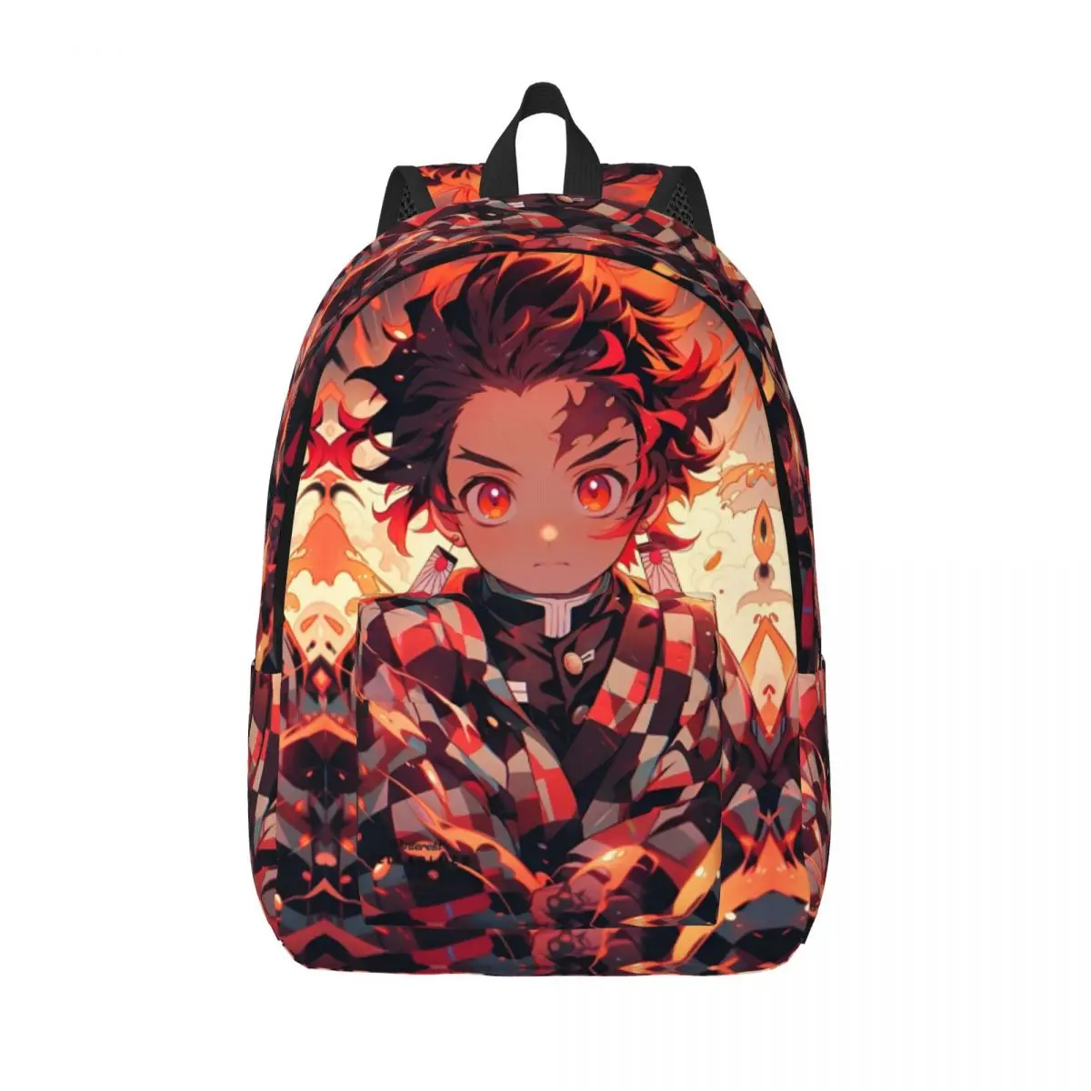 

Tanjiro Kamado Demon Slayer Backpack Elementary High College School Student Anime Book Bags Teens Daypack Durable