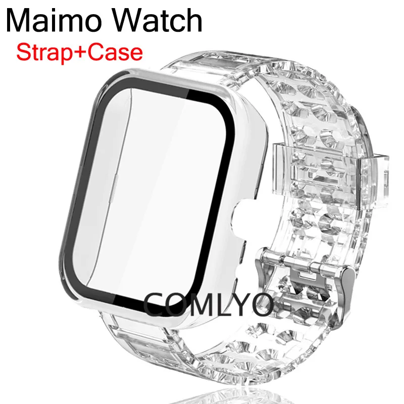 

Для Maimo watch чехол PC Glass Защитная крышка для экрана ремешок ТПУ прозрачный мягкий ремешок