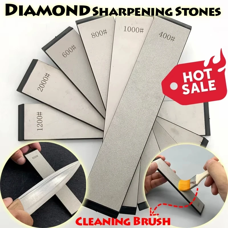 3PCs Professional sharpening of tools Non-slip base Large diamond sharpening stone specialized field kitchen knife sharpner Tool