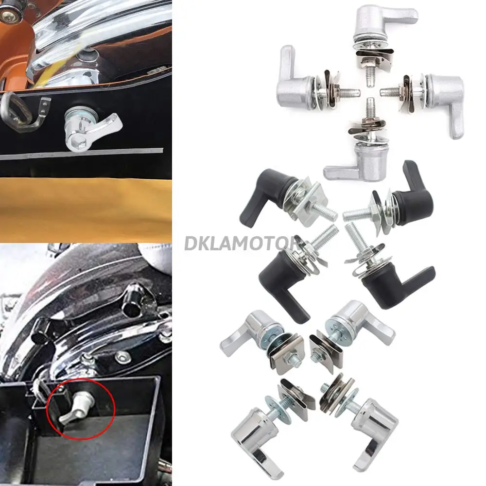 

4 Pcs Motorcycle Saddlebag Lever Lock Bolts Nuts Mounting Kit For Harley Touring Road king Street Electra Glide 1992-later