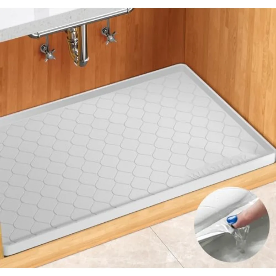

Silicone Under Sink Mat 34" x 22", Kitchen entials and Gadgets, Shelf Liner and Cabinet Protector, Home Organizers and Storage,