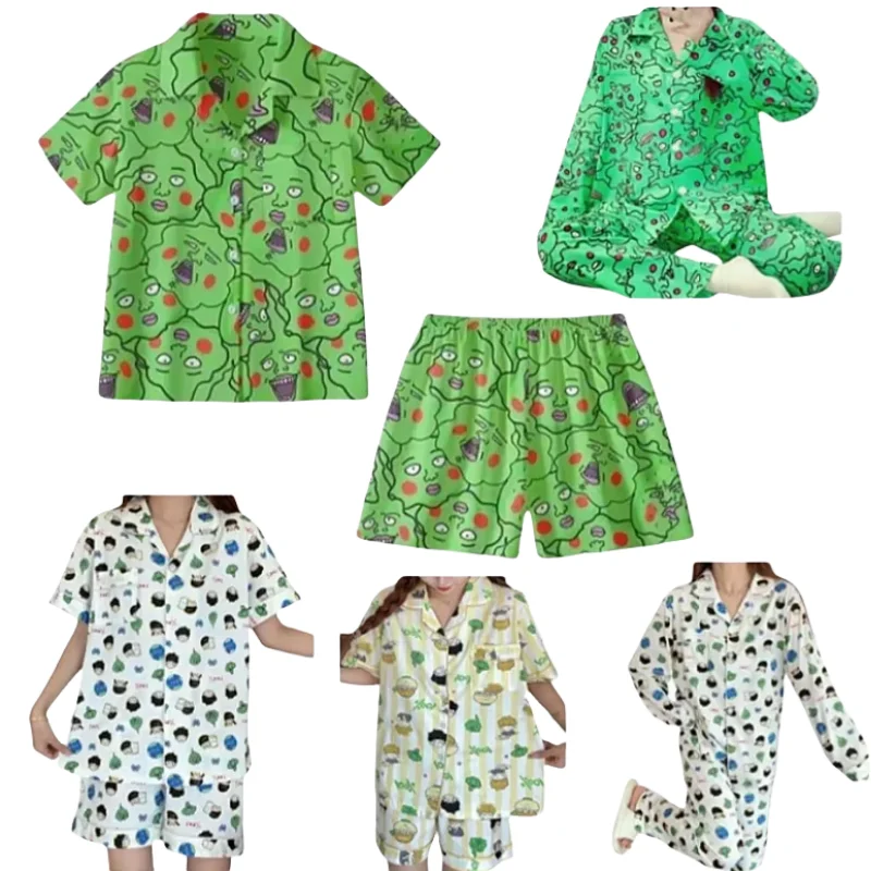 100% Psionic Power Dimple Pajama Set Cute Cardigan with Short Sleeves Bedroom and Dormitory Clothes At Home Funny Socks Students