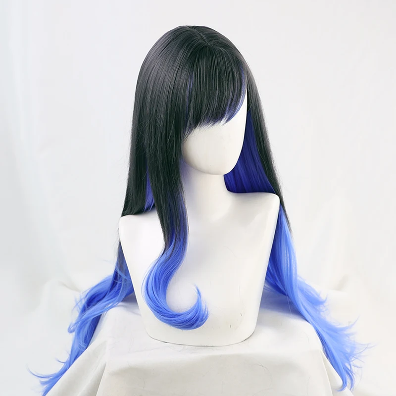 Project Sekai Colorful Stage Feat. Shiraishi An Cosplay Wig Black blue Hair