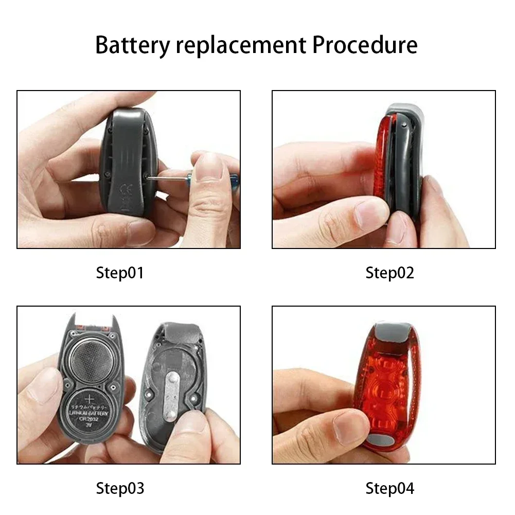 المحمولة 5LED كليب على خوذة الدراجة البخارية ضوء ظهره ضوء كليب مصباح في الهواء الطلق ليلة تشغيل الدراجات الركض تحذير السلامة الخفيفة