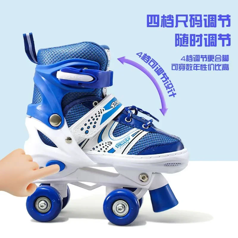 Roller Skates Shoes Children 3-12 Years Old Beginners Professional Adjustable Brake  Size Boys and Girls Quad Sneakers Sport