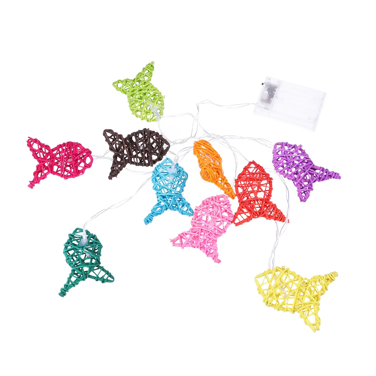 1,2 м светодиодные красочные гирлянды в форме рыбы, набор 10 лампочек для рождественской свадьбы, вечеринки, дома и улицы, декоративные веревочные гирлянды