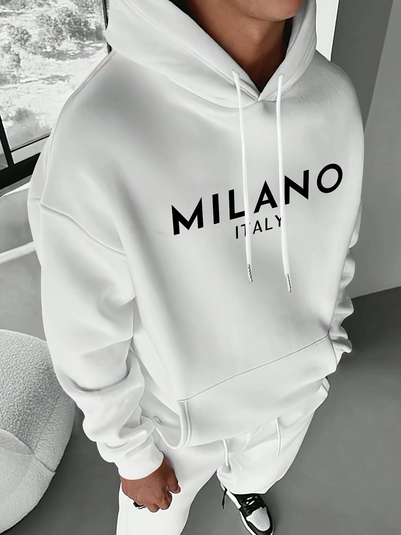 Sudadera con estampado de letras MILANO para hombre y mujer, sudadera informal para exteriores, estilo urbano, deportivo, para correr, primavera, otoño e invierno