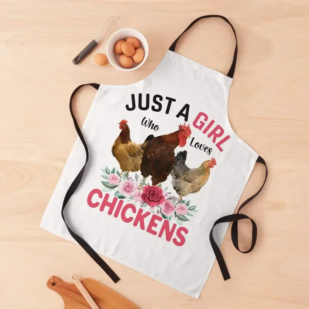 Just A Girl Who Loves Chickens, Floral Farmer Girl Gifts Apron kitchen utensil Kitchen Supplies Idea Goods carpenter Apron