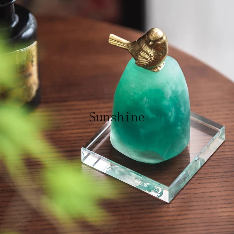 

Light luxury green spar decorative ornament home decoration high sense