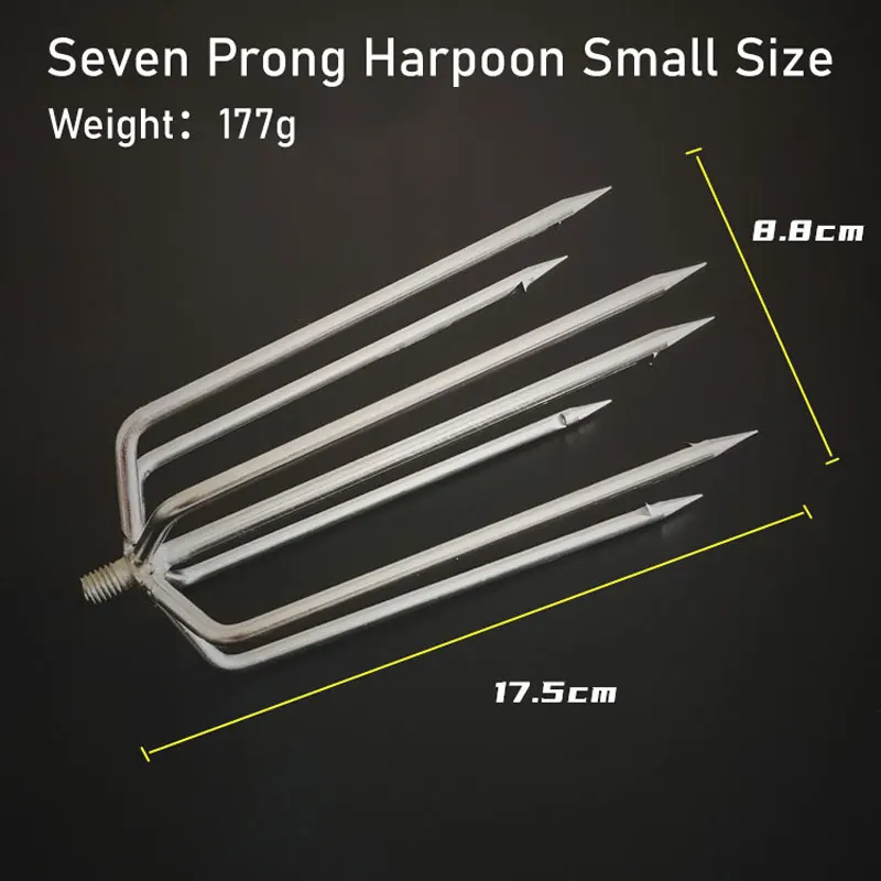 3/5/7 Prong Harpoon Spear Fishing Stainless Steel Diving Fish Spear Fork with Barbed Sharp Ice Breaker Drill Tackle Sea Fishing