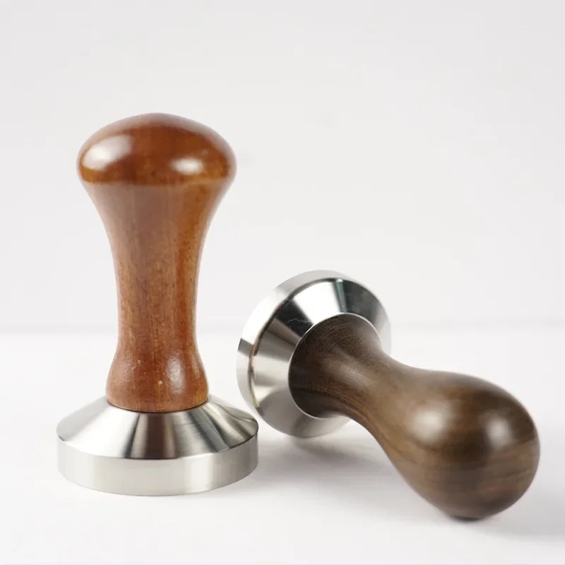 Solid wood ebony handle powder press, shabili wood handle coffee powder press